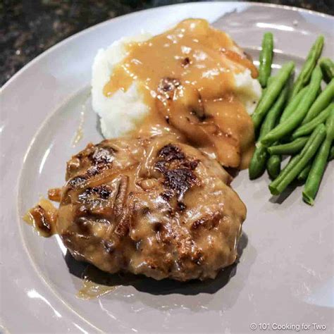 old fashioned salisbury steak with gravy.